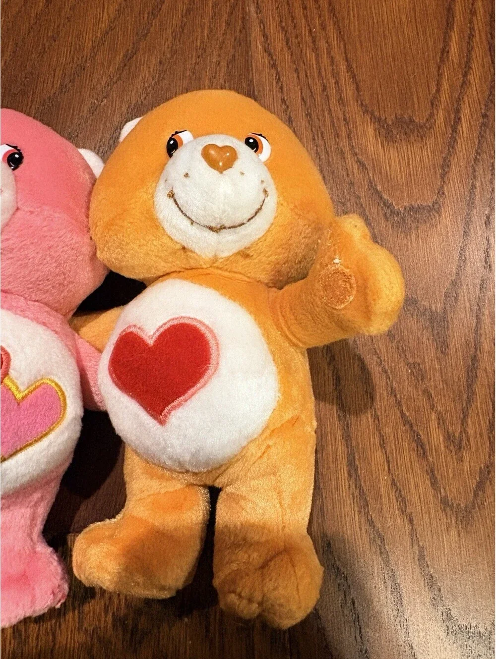 2002 Care Bears 20th Anniversary Tender Heart & Love A Lot Cuddle Pair Plush Toy